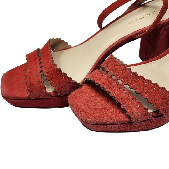 Pelle Moda Ansel Red Ankle Strap Suede Heels, Women's 10 - Picture 10 of 10